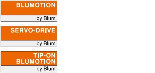 Blum tehnologije pokreta: BLUMOTION, SERVO-DRIVE, TIP-ON BLUMOTION