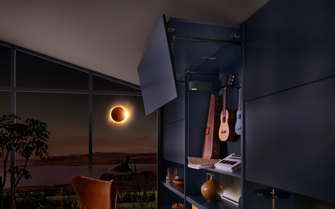 Blum AVENTOS HF top podizno preklopni okov u eclipse crnoj boji